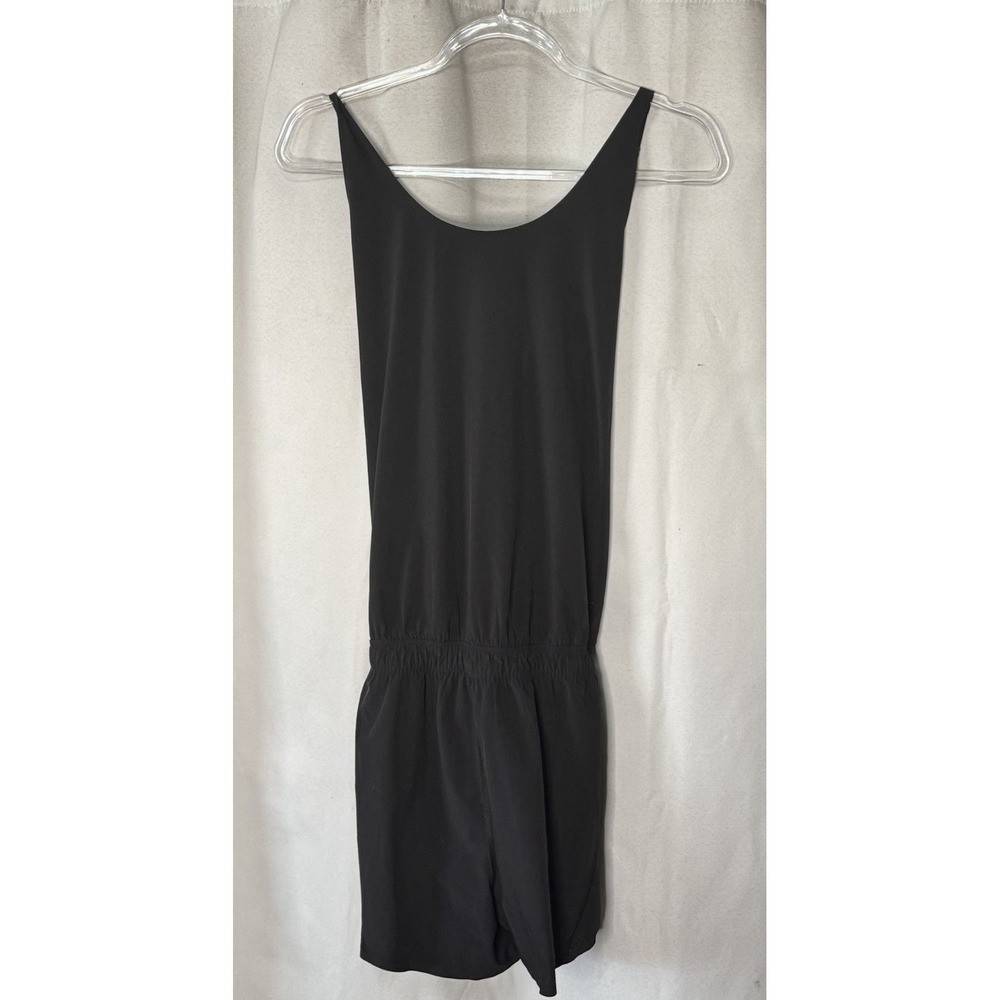 ATHLETA Romper Short Women Large Black Sleeveless Run With It Activewear